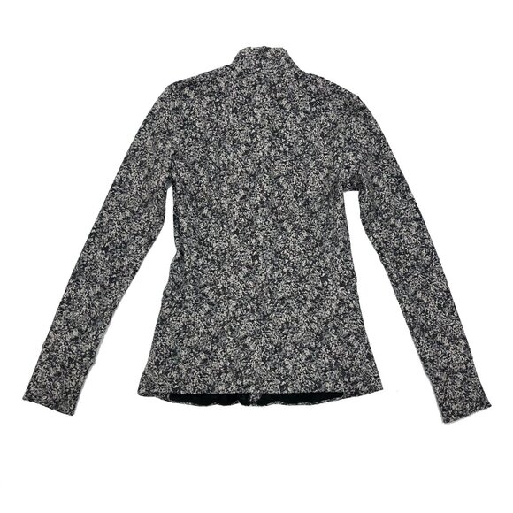 Athleta Black White Thumb Holes Salutation Textured Stretch Jacket Womens S - Picture 5 of 5